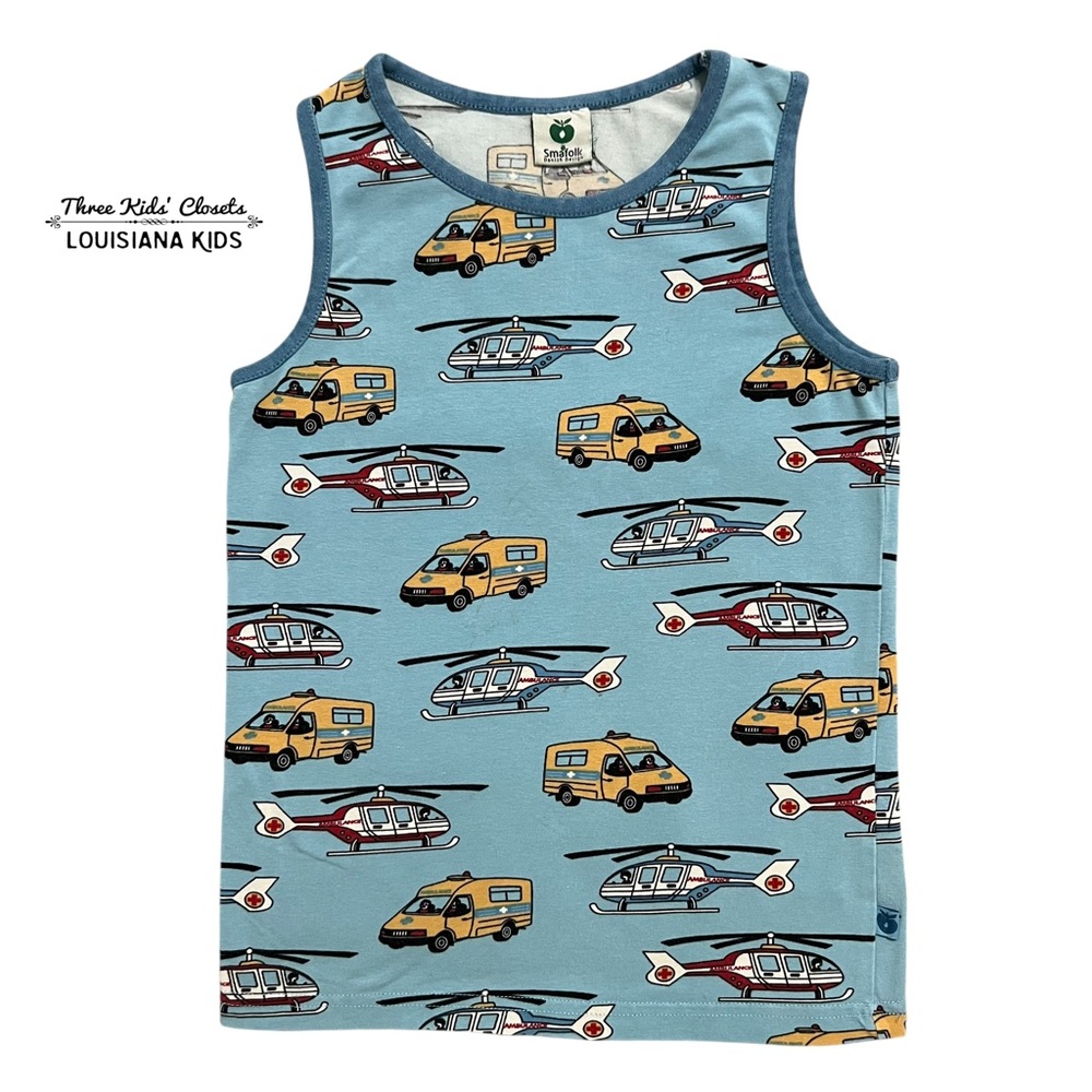 Smafolk 9-10Y Organic Emergency Vehicles Tank Top